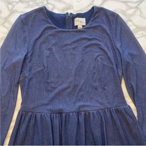 Beige by Eci Long Sleeve Dress in Blue